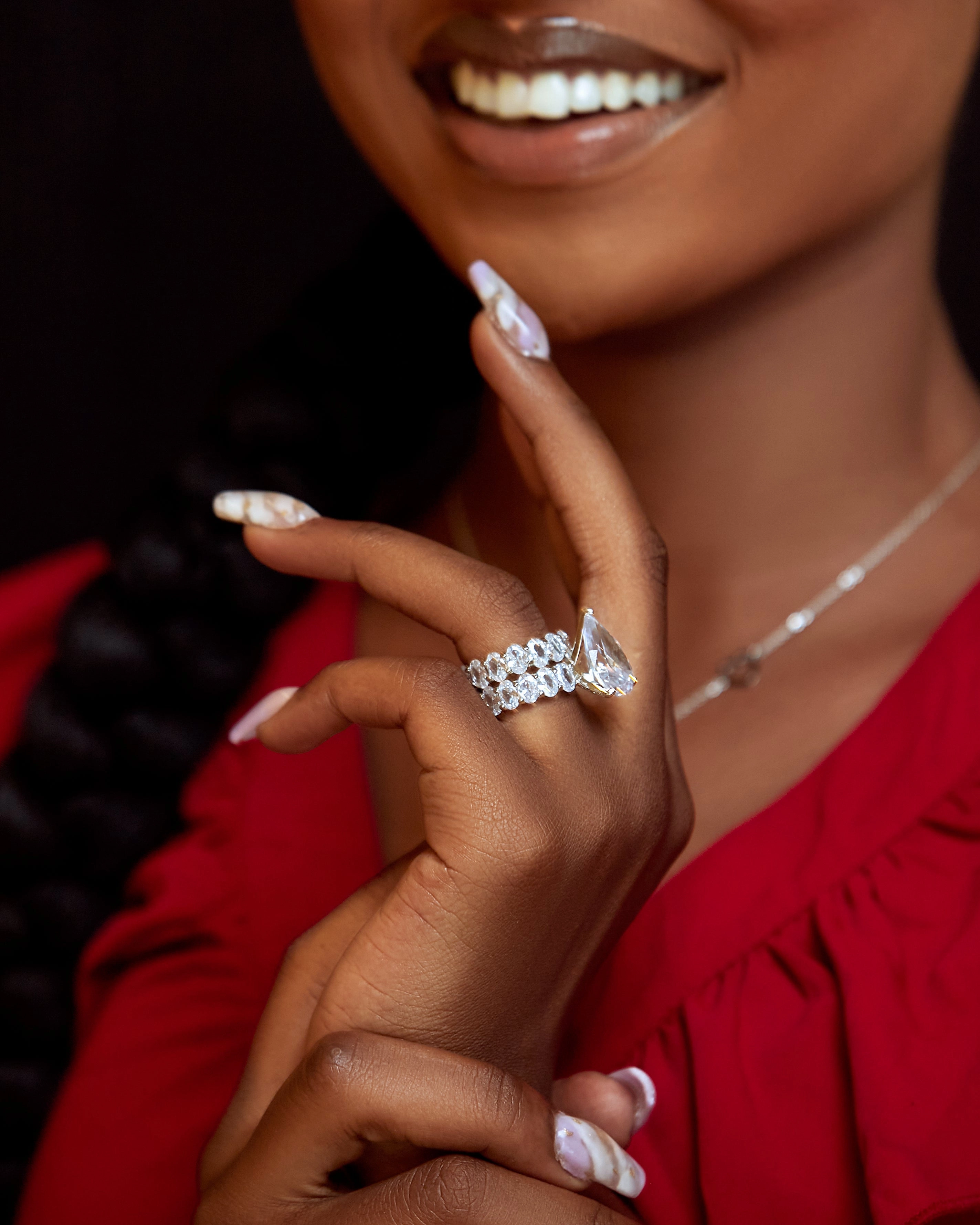 J Set Pear Cut Bride Set in 925 Sterling Silver