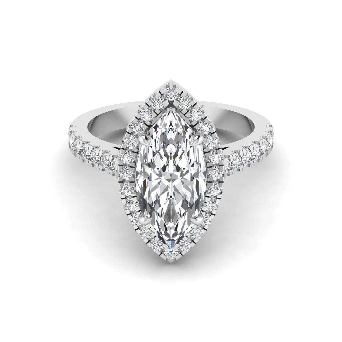 Jackie Marquise Cut Moissanite in 925 Sterling Silver