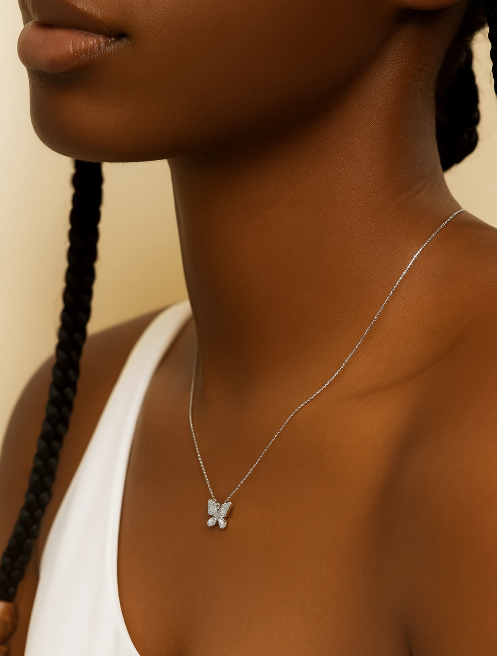 Katie Butterfly Moissanite Necklace in 925 Sterling Silver