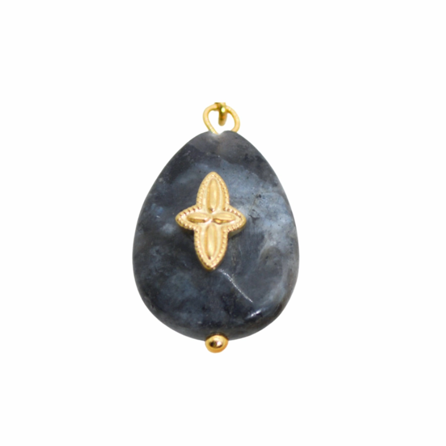 Large Cross Charcoal Necklace Charm