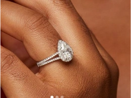 Leona Pear Cut CZ Engagement Ring in 925 Sterling Silver