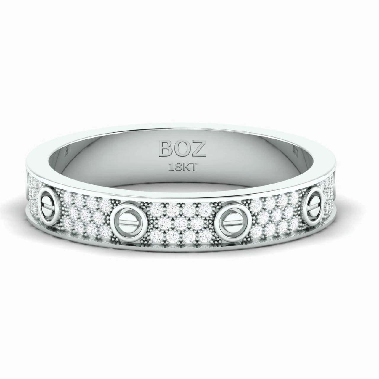 Love Inspired 4mm Natural Diamond Band in 18K Gold