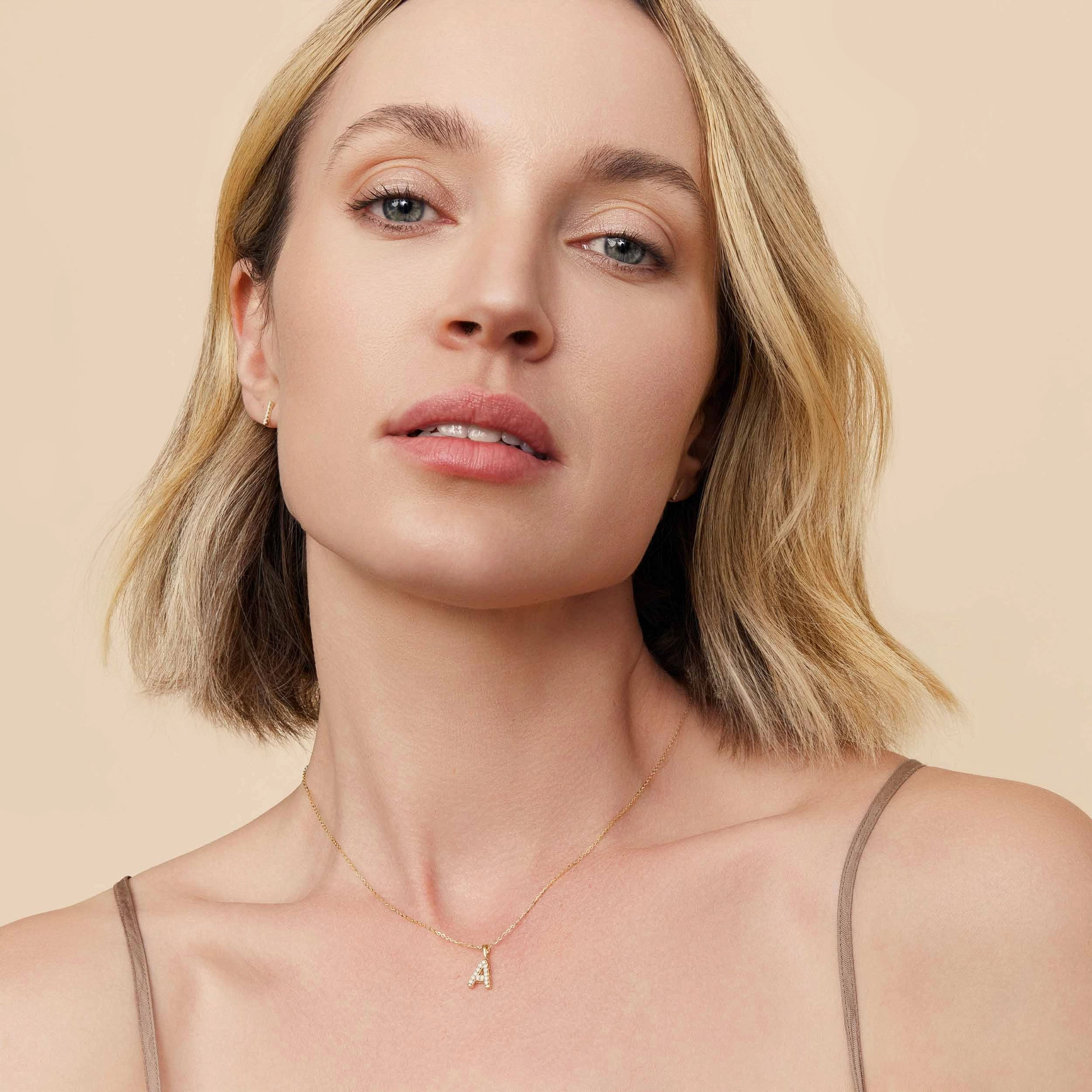 Luxe Letter Diamond Initial Pendant Charm