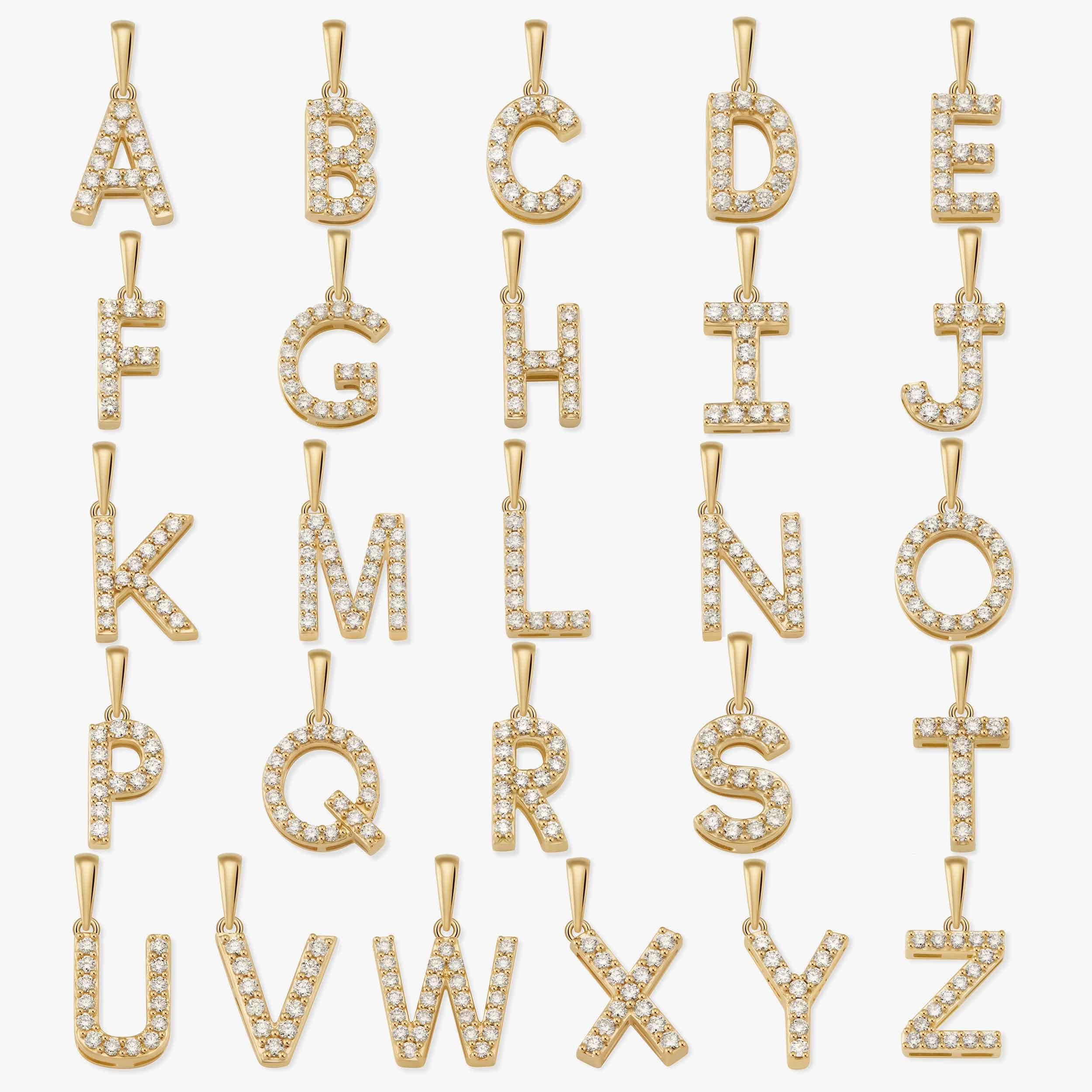 Luxe Letter Diamond Initial Pendant Charm