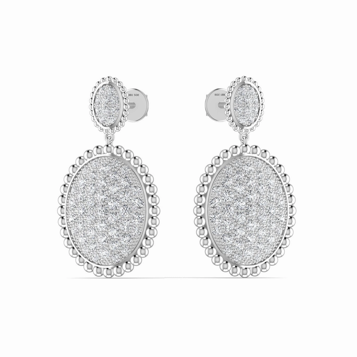 Meena Moissanite Drop Earrings in 925 Sterling Silver