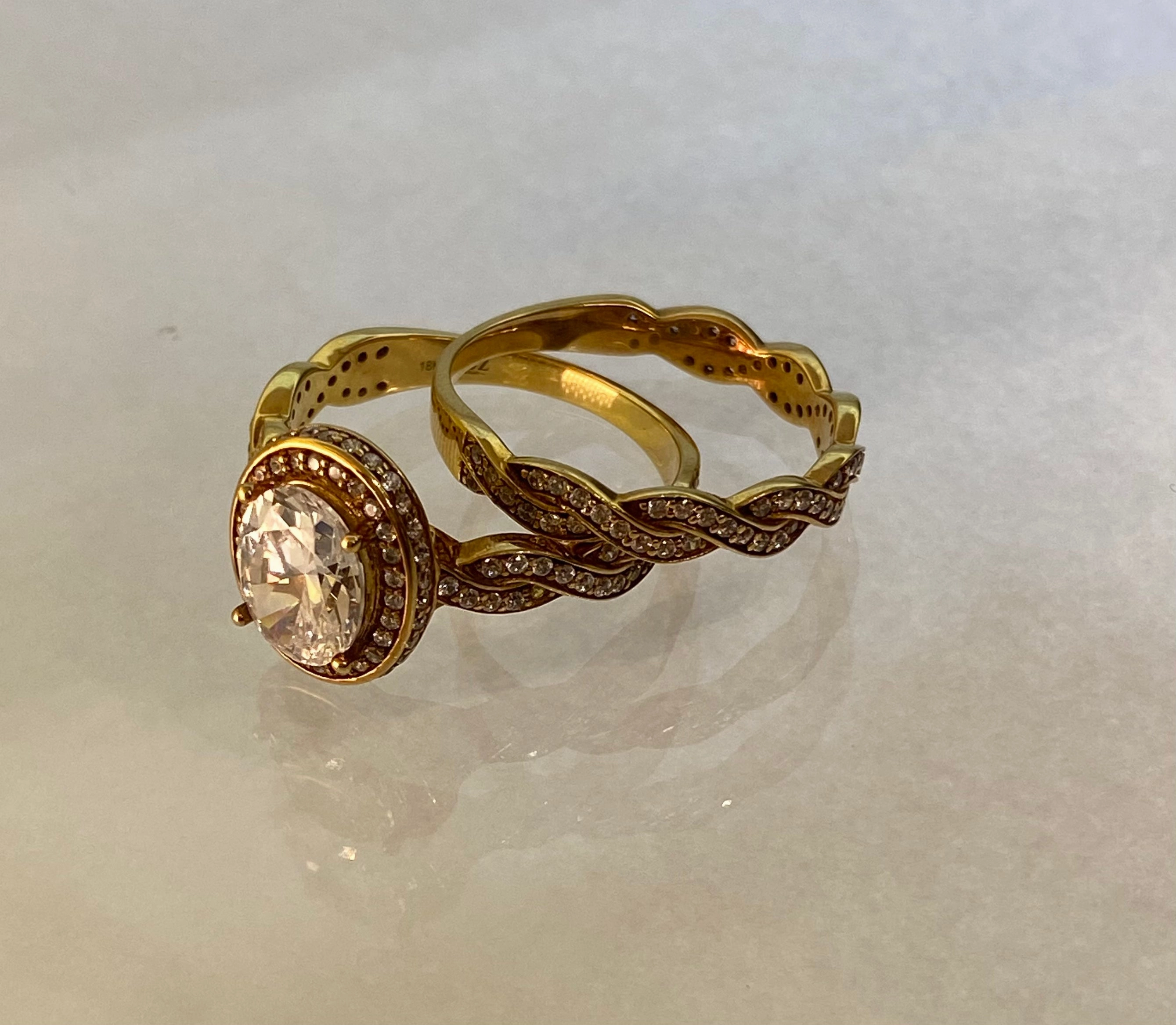 Mira CZ Bride Set in 18K Gold