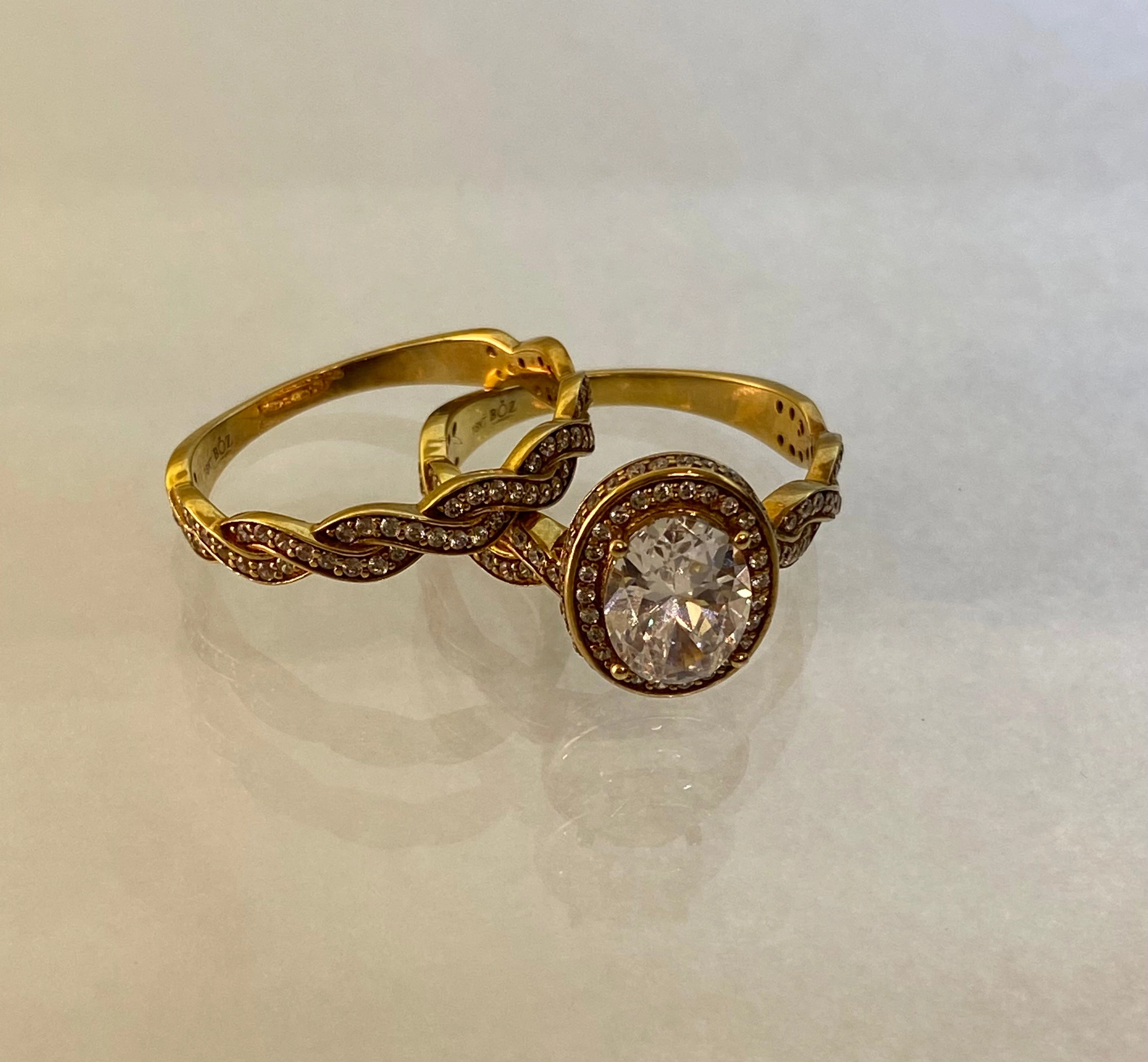 Mira CZ Bride Set in 18K Gold