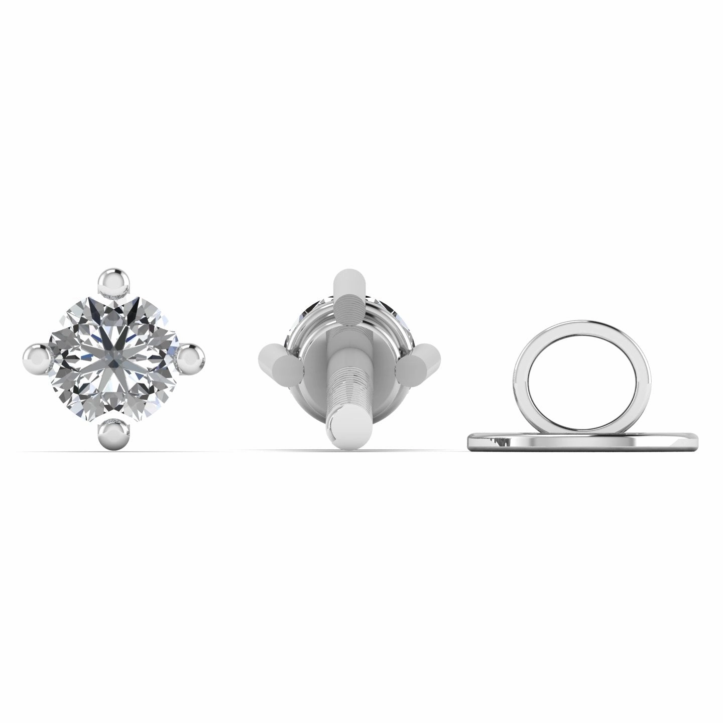 Moissanite Studs in 925 Sterling Silver