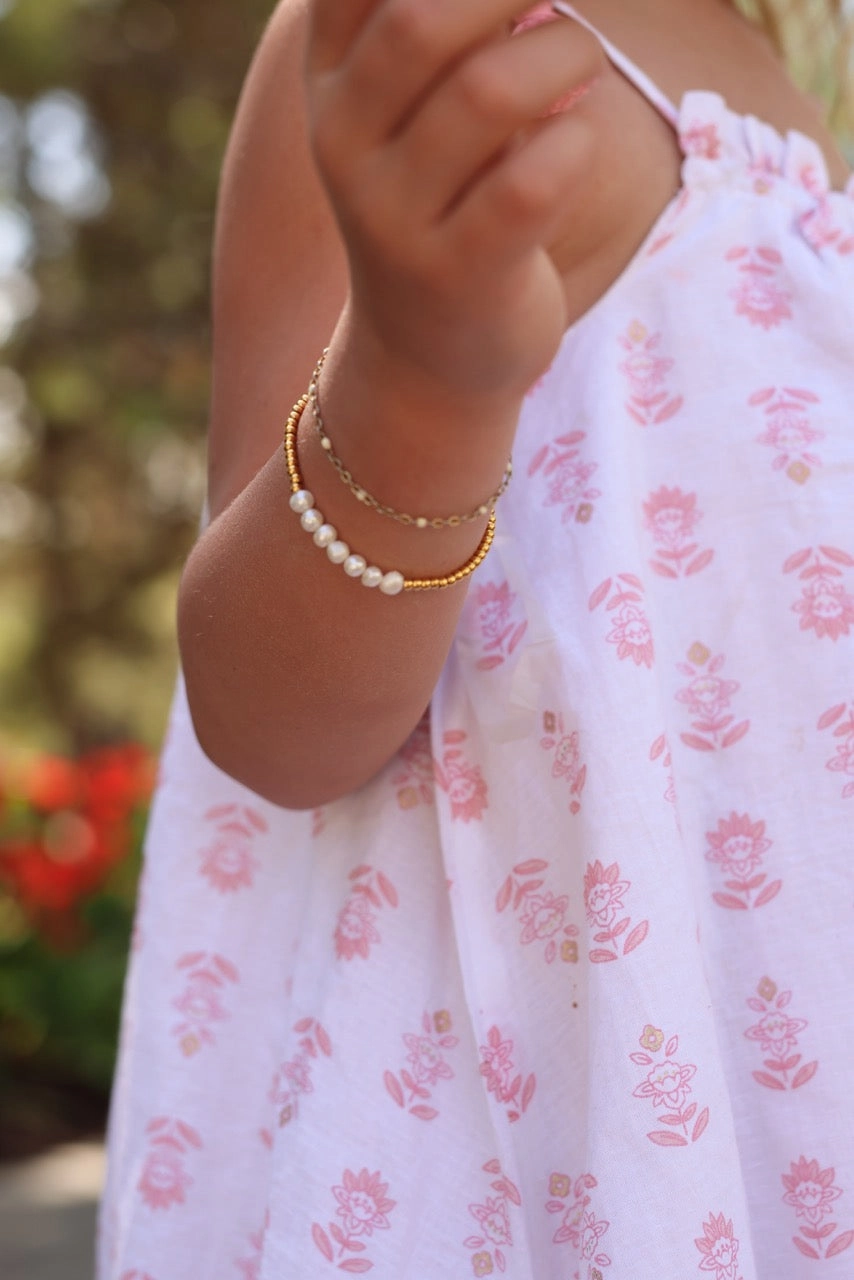 Momma & Daughter Pearl   Dotted Bracelet