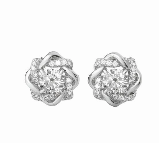 Moonstone Moissanite Stud Earrings in 925 Sterling Silver