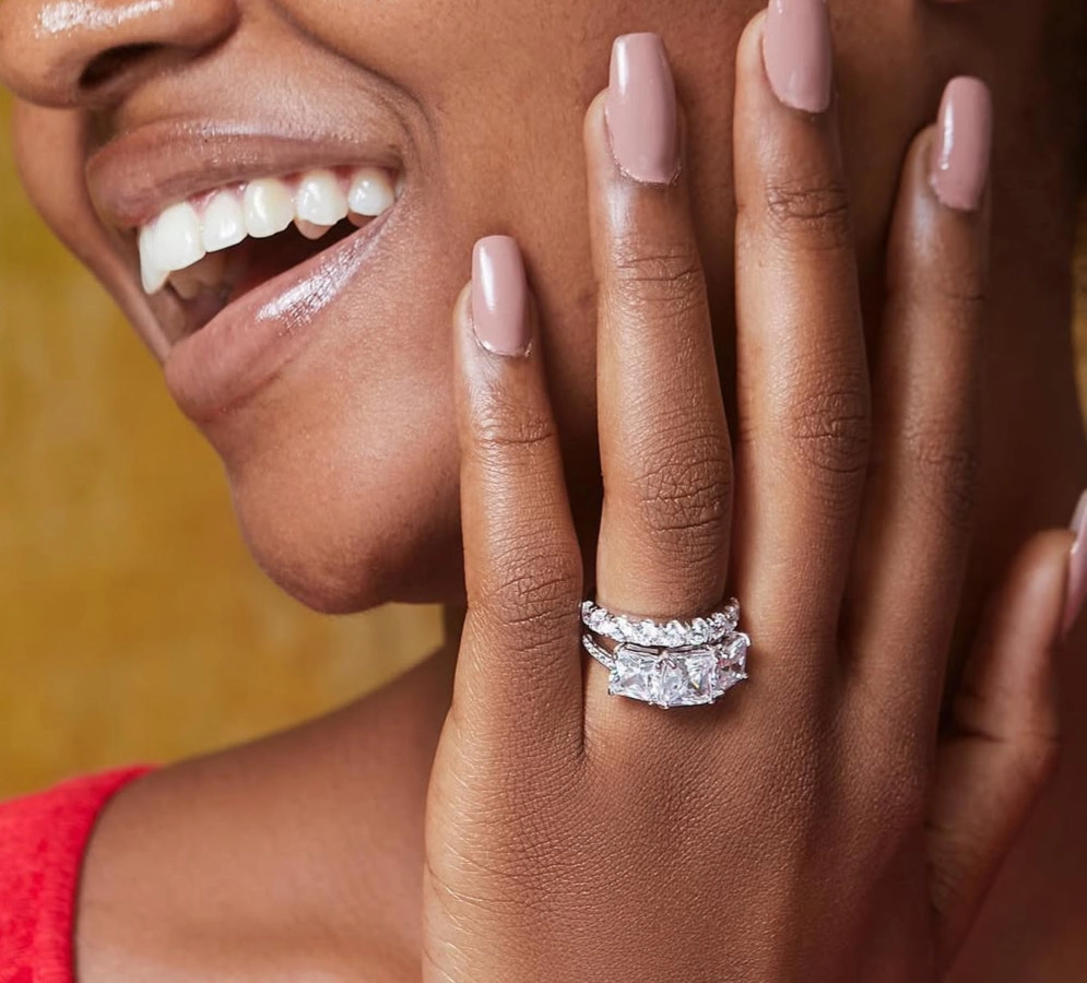 Nana CZ Engagement Ring in 925 Sterling Silver
