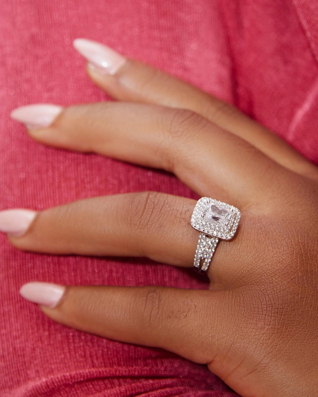 Nekky Radiant CZ Cut Engagement Ring in 10K Gold