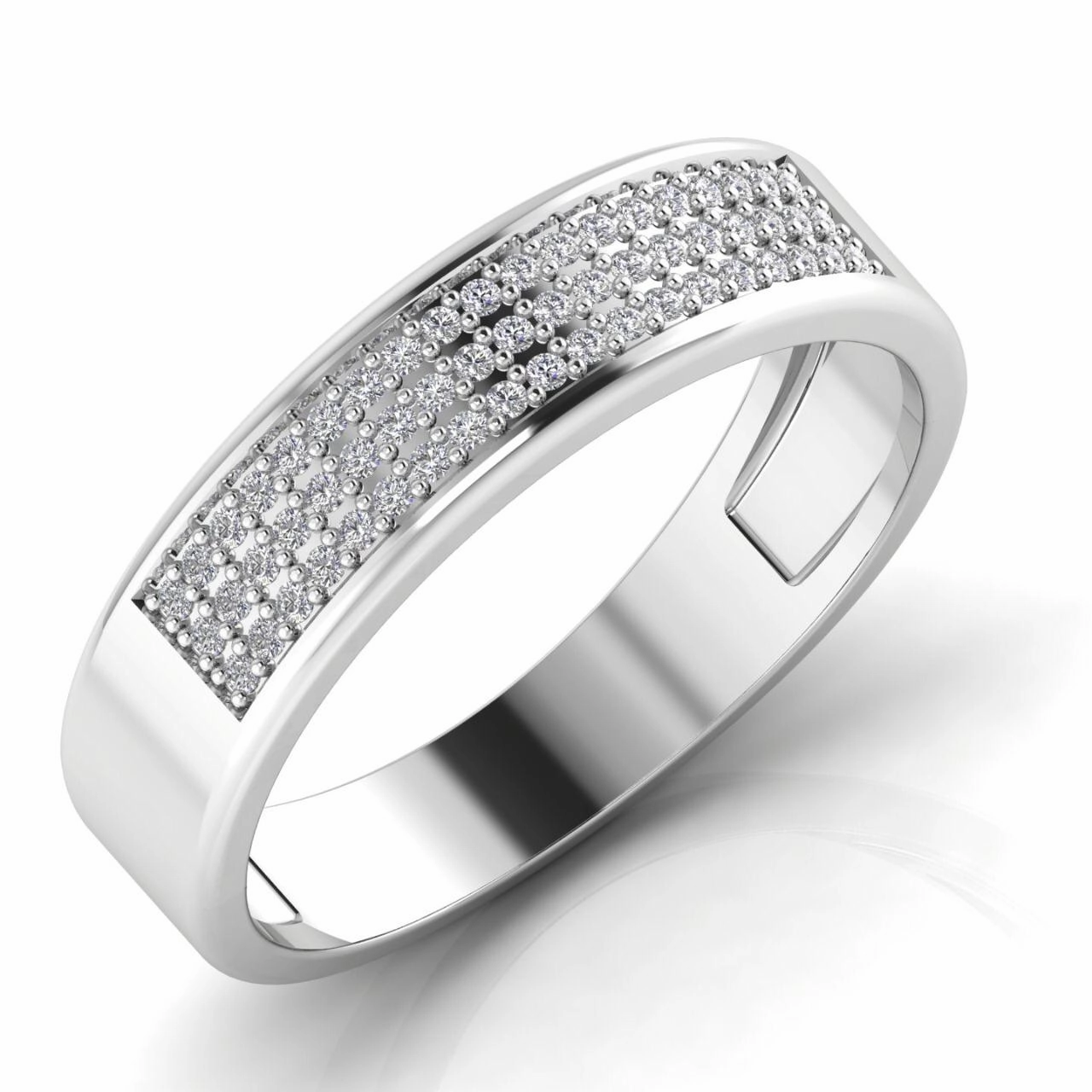Nnamdi Pave Natural Diamond Band in 10K Gold