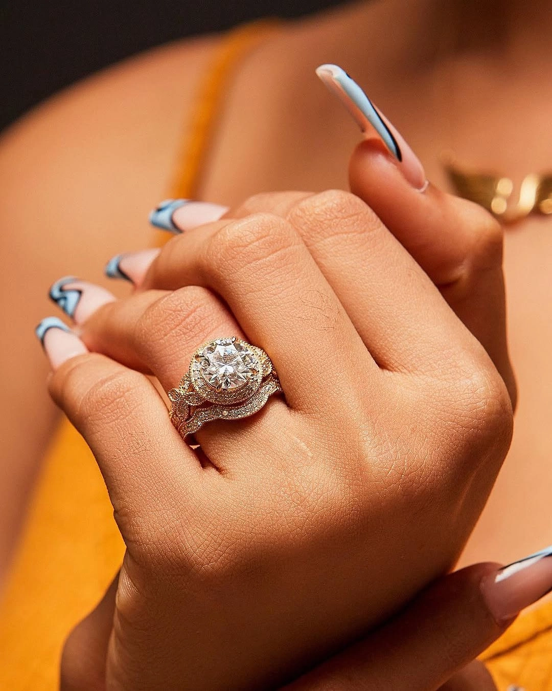 NT Love CZ Bride Set in 18K Gold