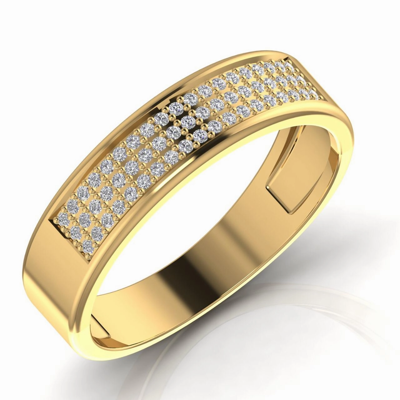 Omoni Pave Natural Diamond Band in 18K Gold