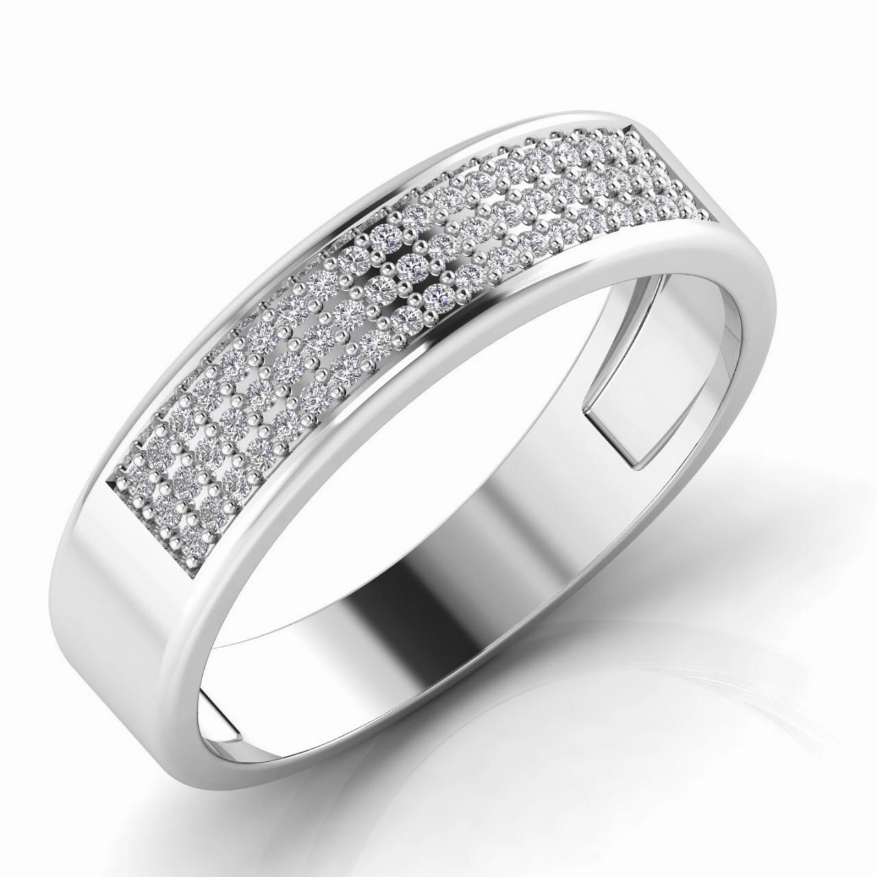 Omoni Pave Natural Diamond Band in 18K Gold