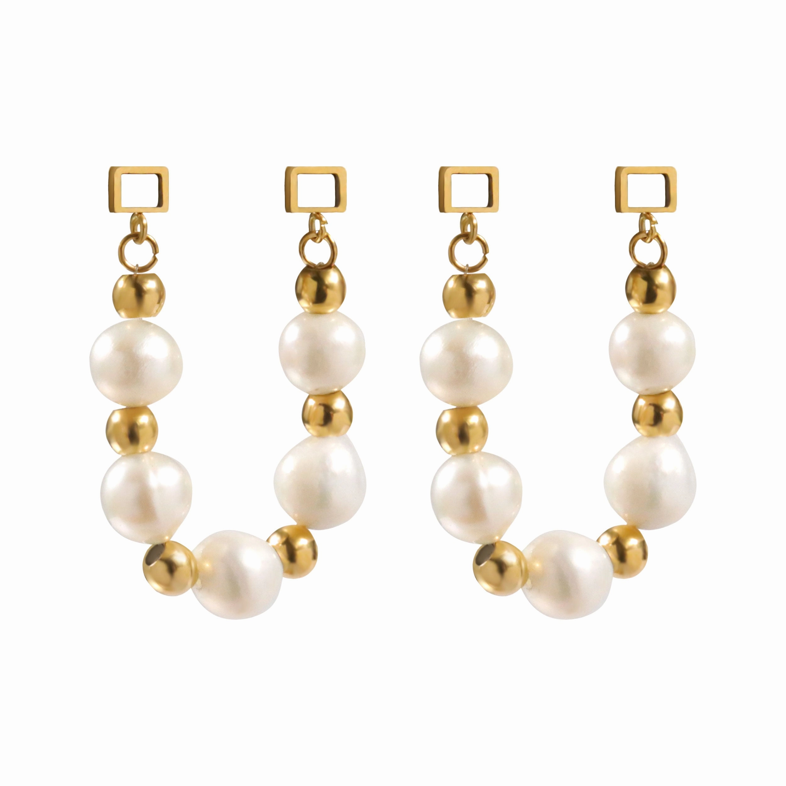 Pearl   Gold Multi Hoop Charm