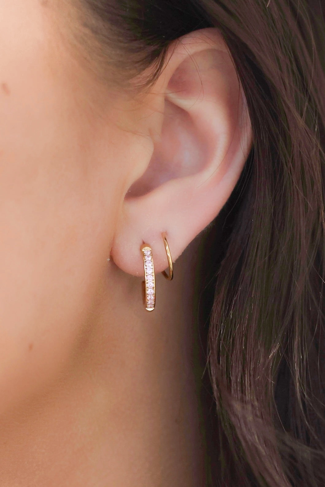 Pink Diamond Double Twist Hoop
