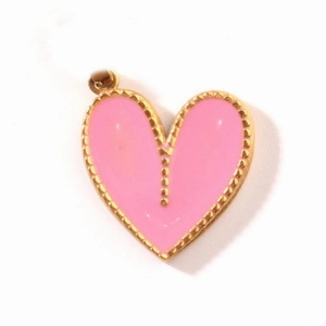 Pink Heart Necklace Charm