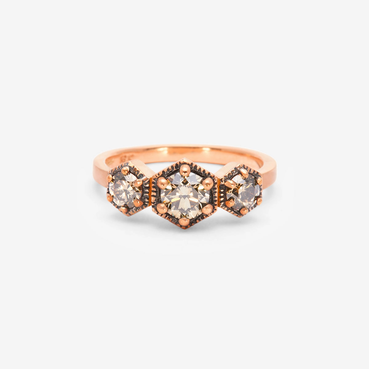 Queen Brown Diamond Triple Hexagon Ring | R8403BR