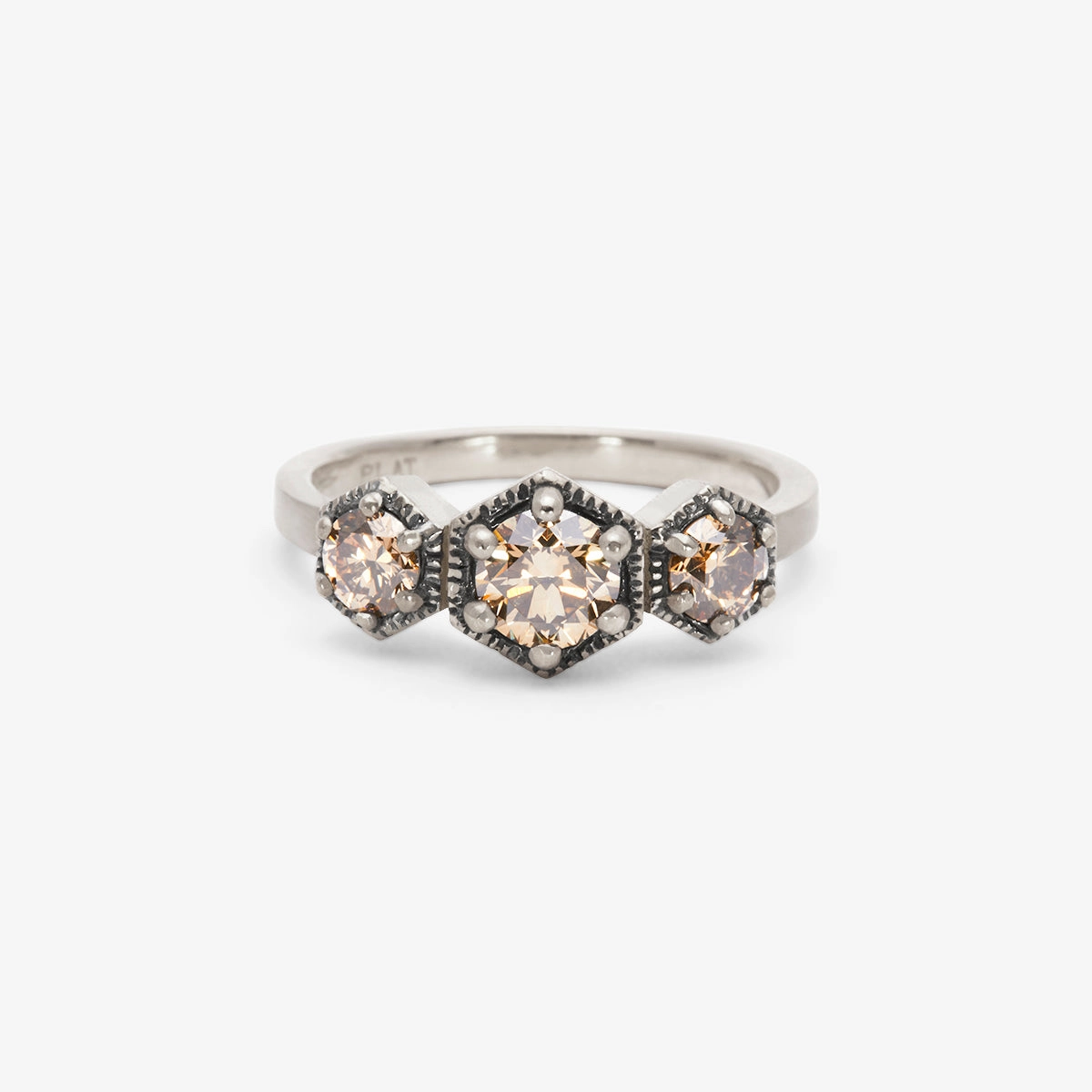 Queen Brown Diamond Triple Hexagon Ring | R8403BR