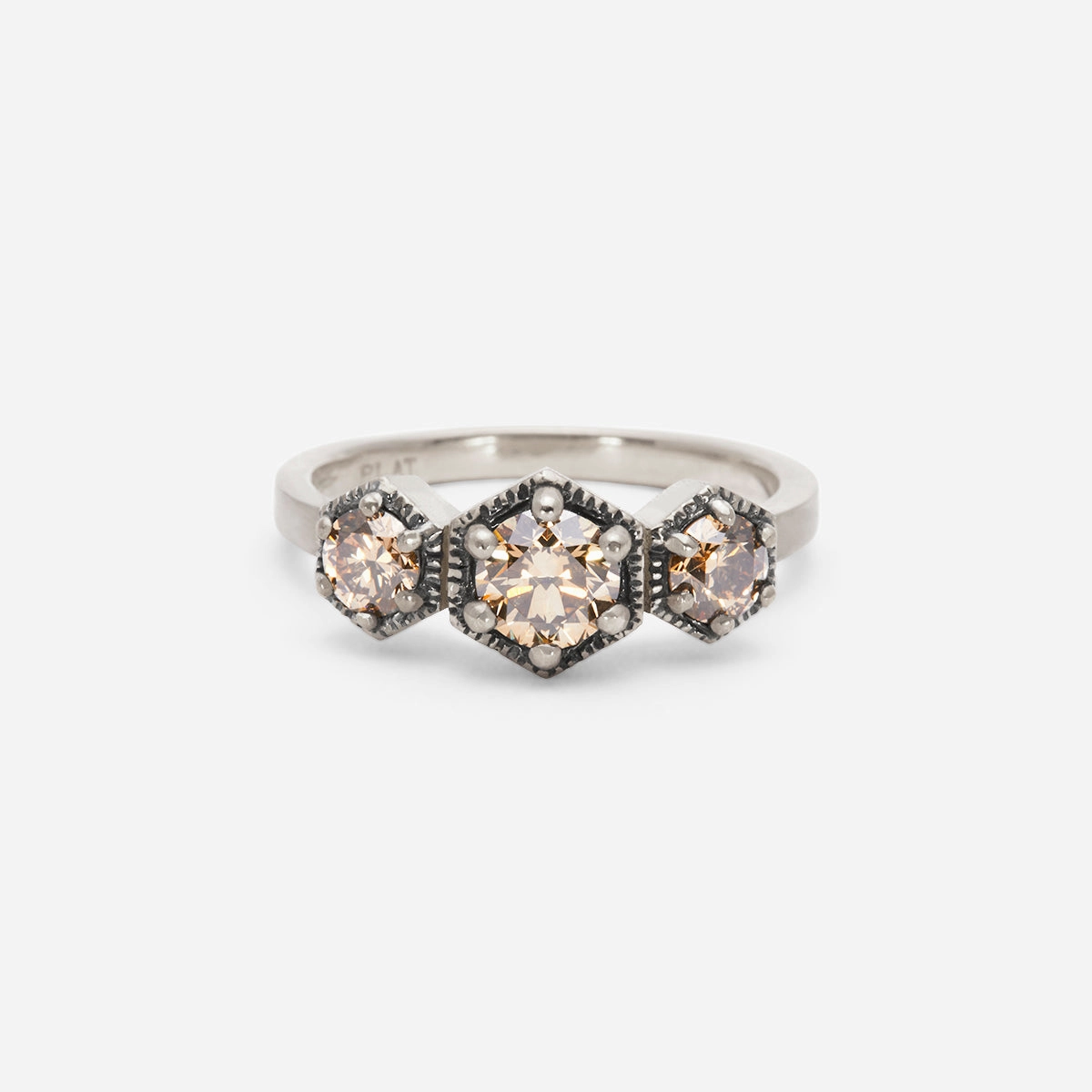 Queen Brown Diamond Triple Hexagon Ring | R8403BR