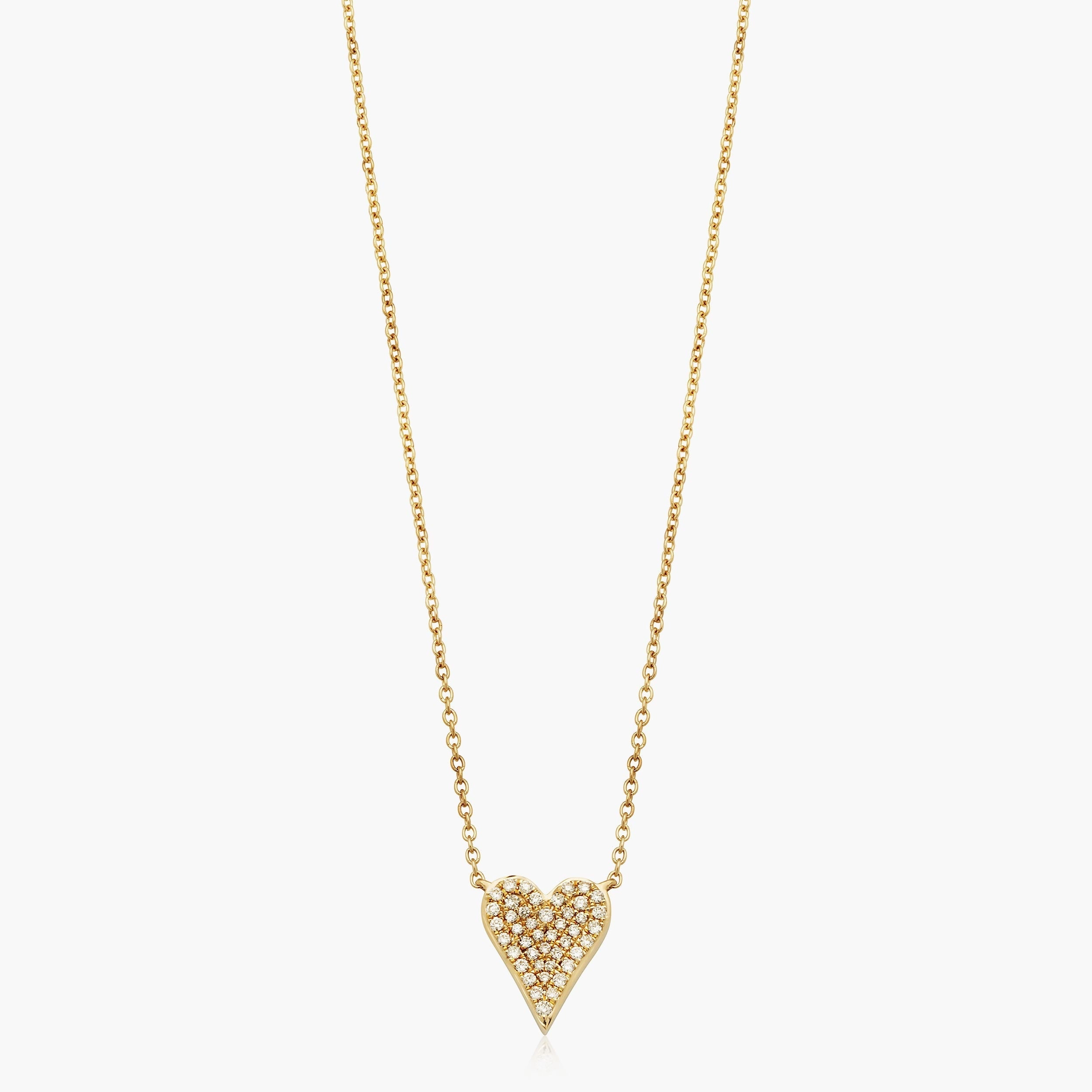 Radiant Diamond Heart Pendant Necklace