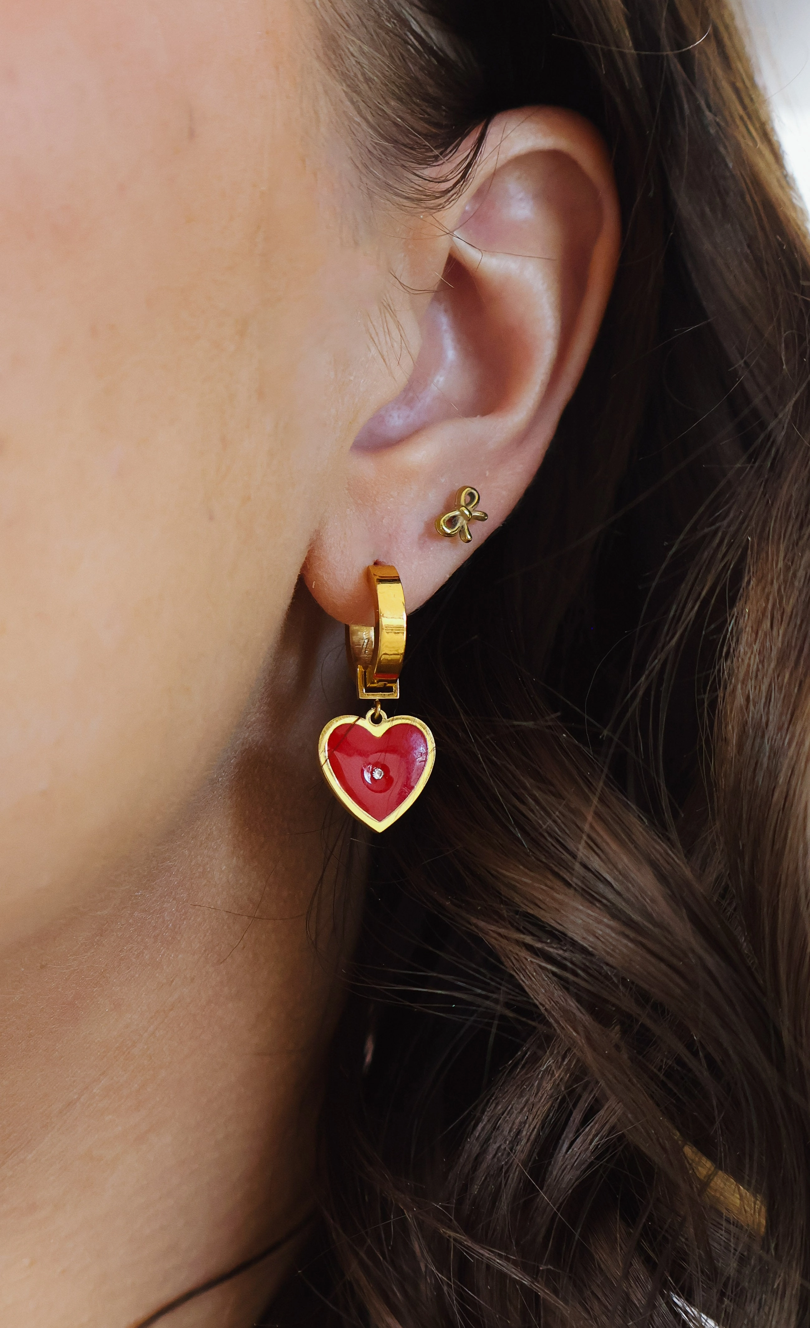 Red Filled Heart Charm