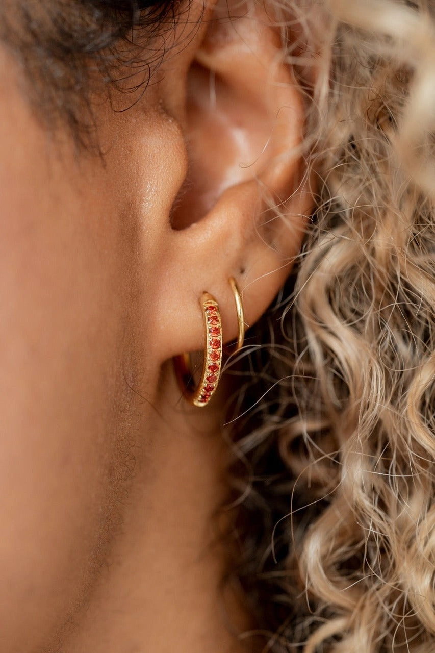 Ruby Red Double Twist Hoop