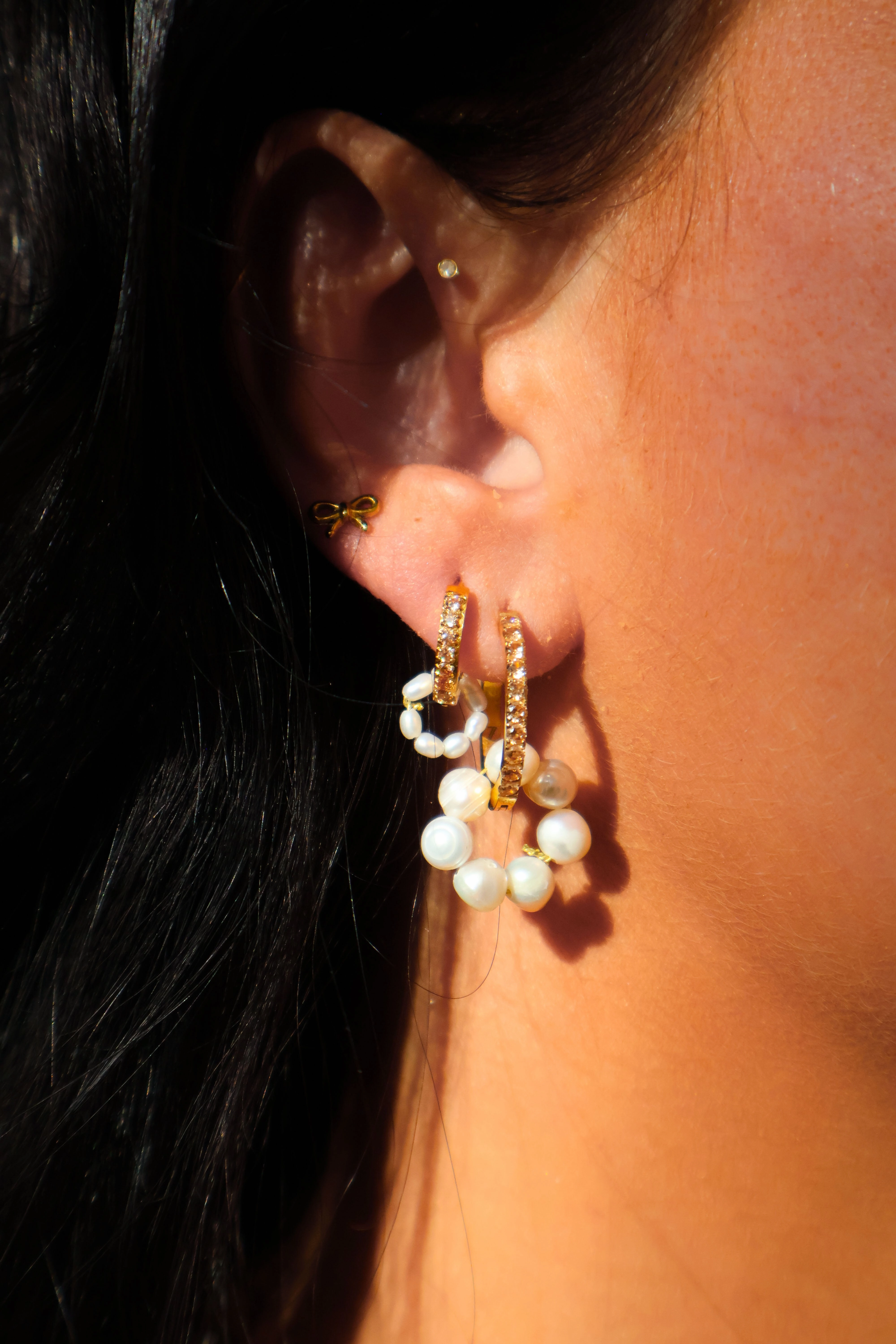 Sandy Pearl Circle Charm