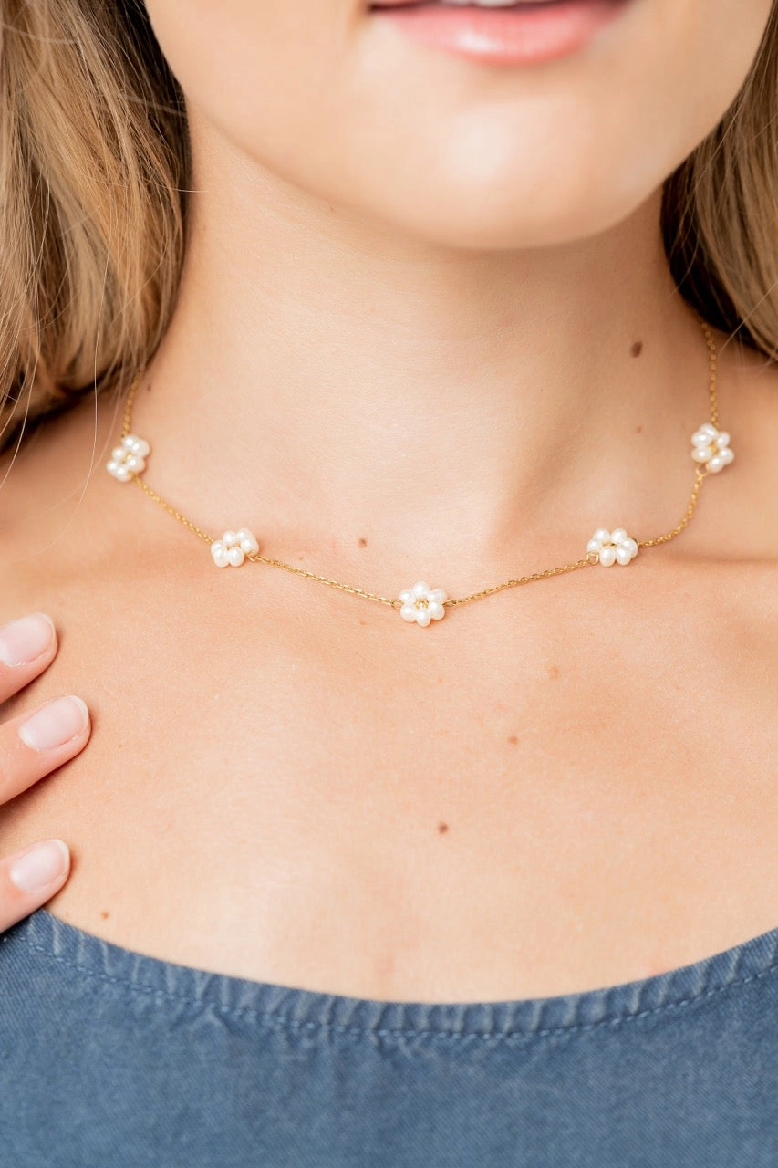 Sandy Pearl Necklace - Summer Pretty Necklace