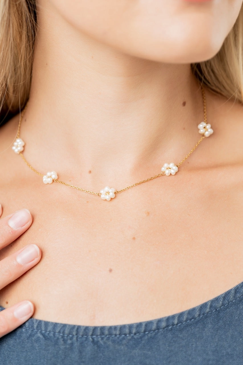 Sandy Pearl Necklace - Summer Pretty Necklace