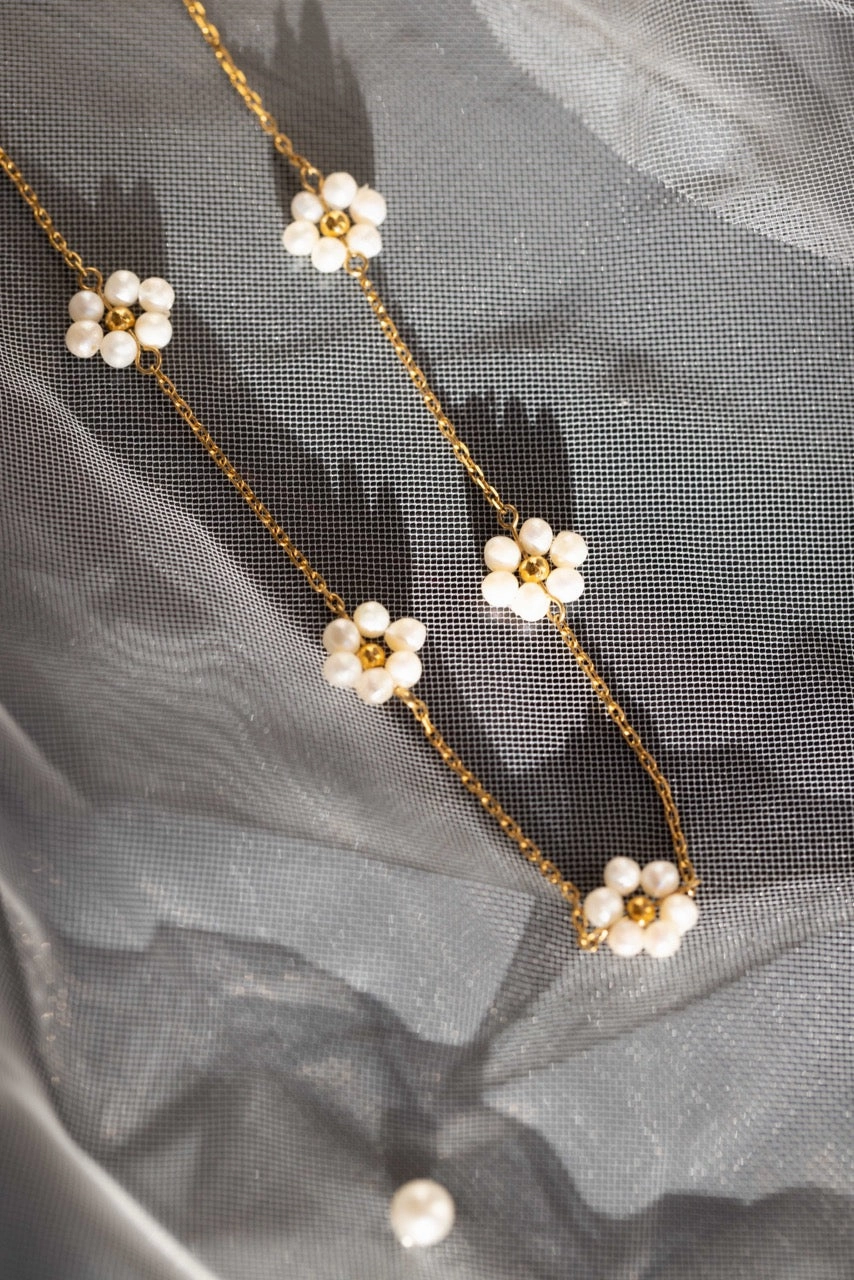 Sandy Pearl Necklace - Summer Pretty Necklace