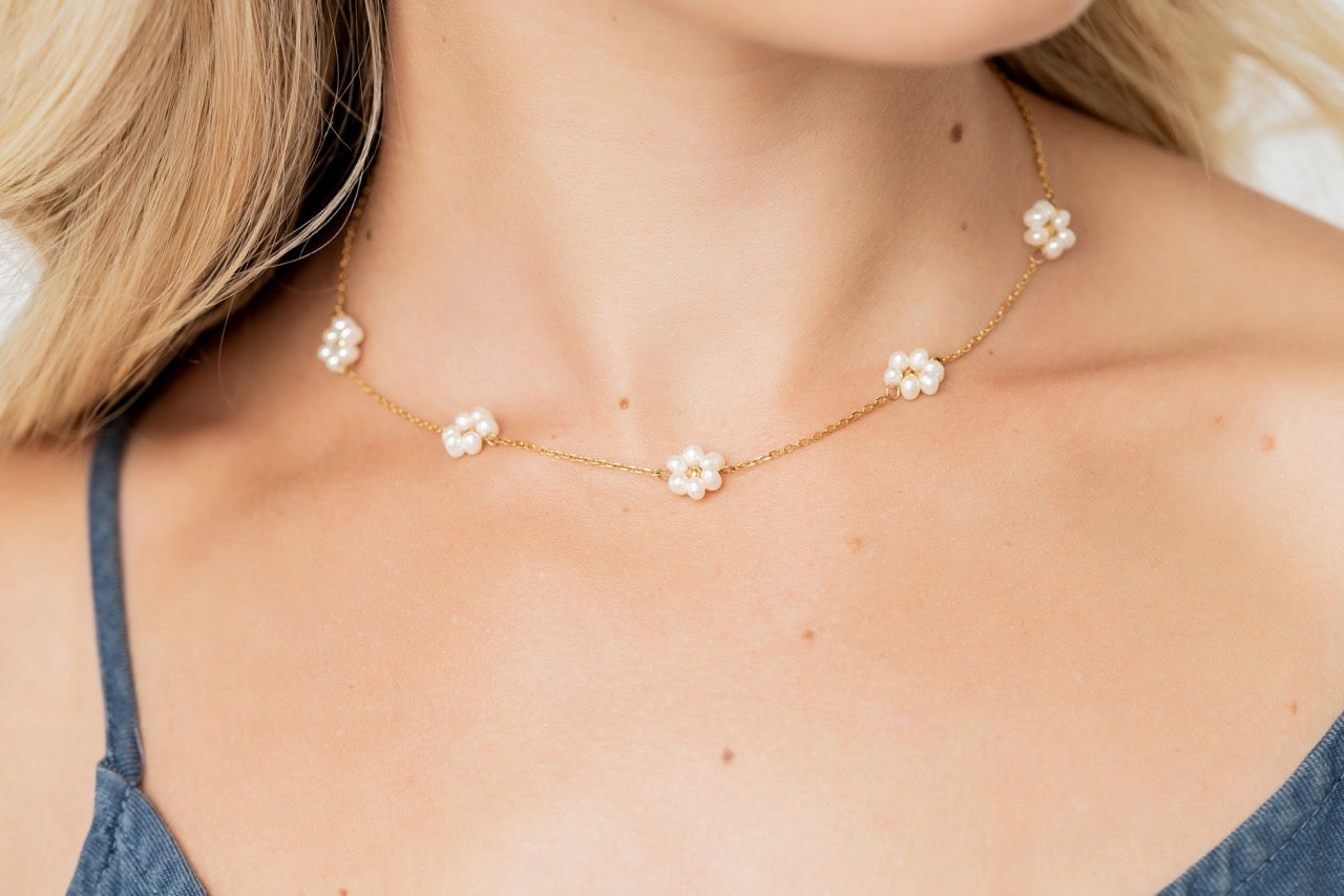 Sandy Pearl Necklace - Summer Pretty Necklace