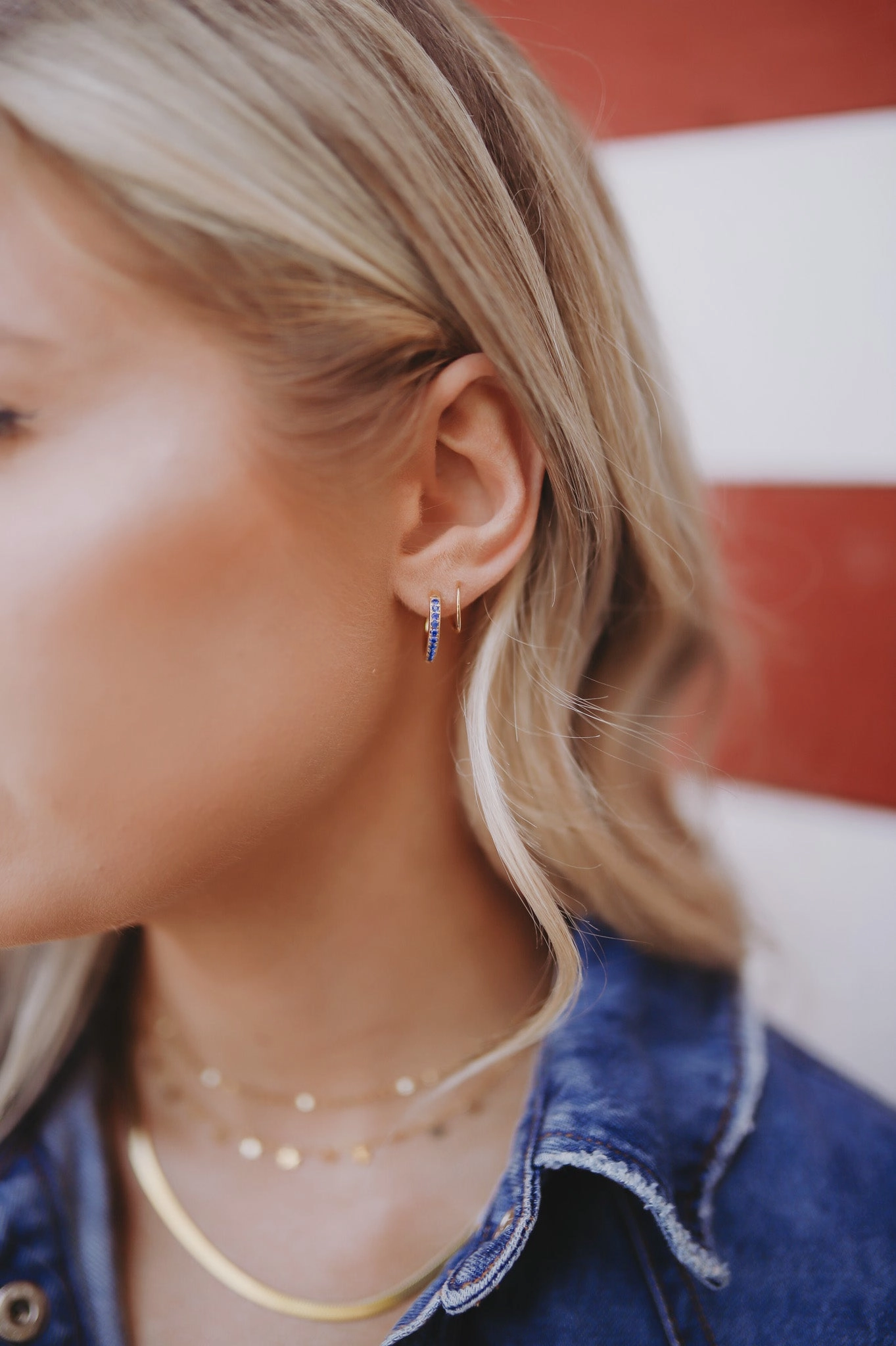 Sapphire Double Twist Hoop