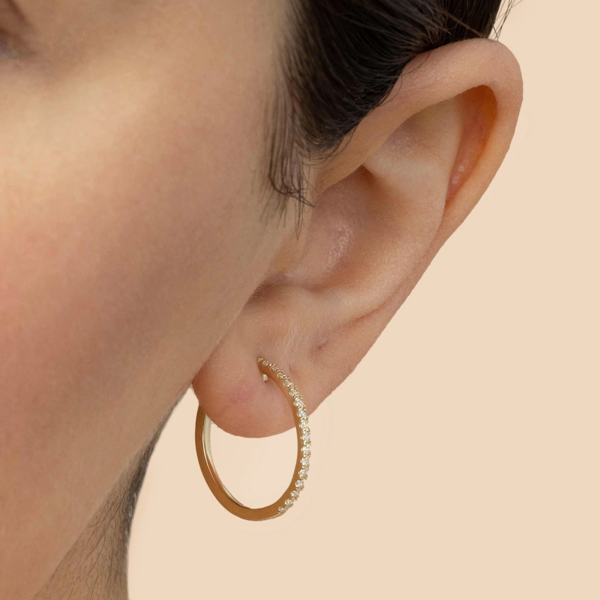 Shine Bright Large Diamond Hoops