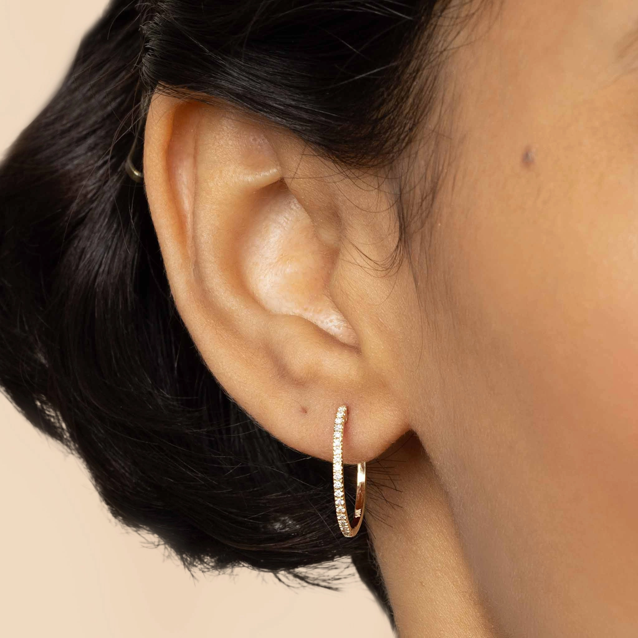 Shine Bright Medium Diamond Hoops