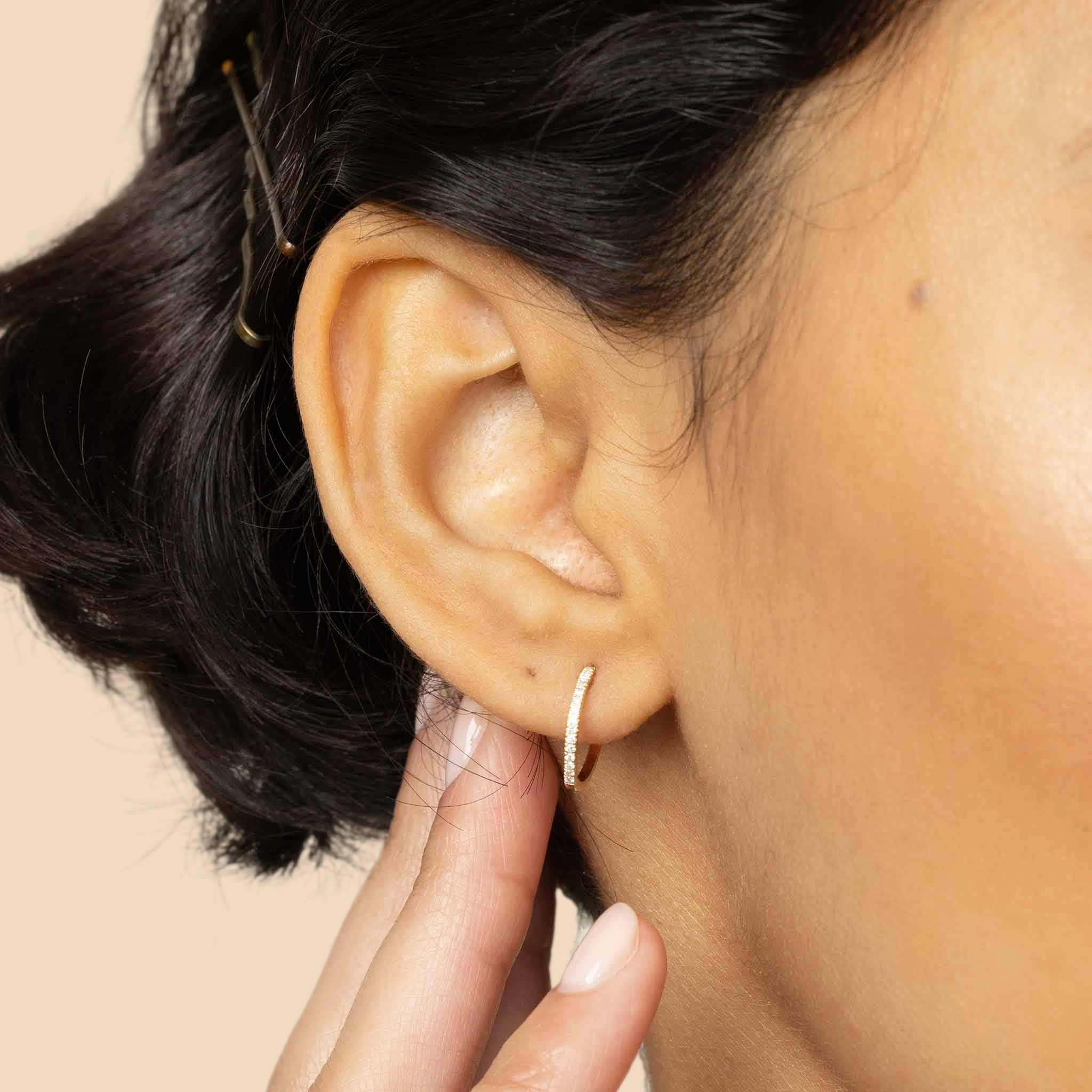 Shine Bright Small Diamond Hoops