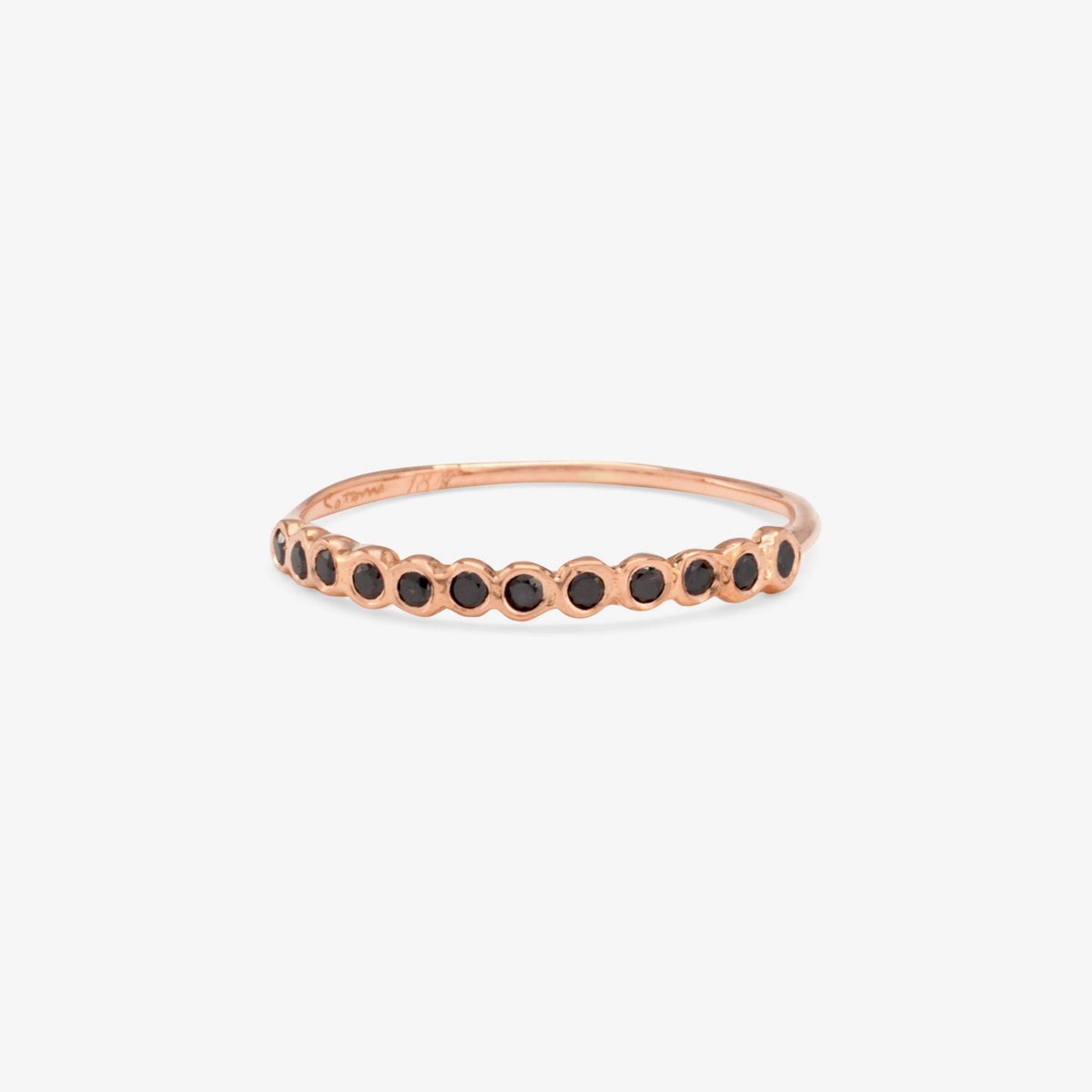 Small Black Diamond Circle Half Eternity Band | R1104BK