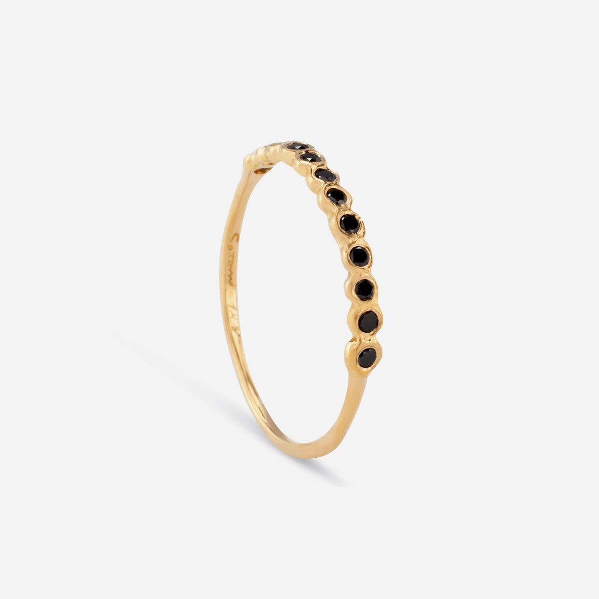 Small Black Diamond Circle Half Eternity Band | R1104BK