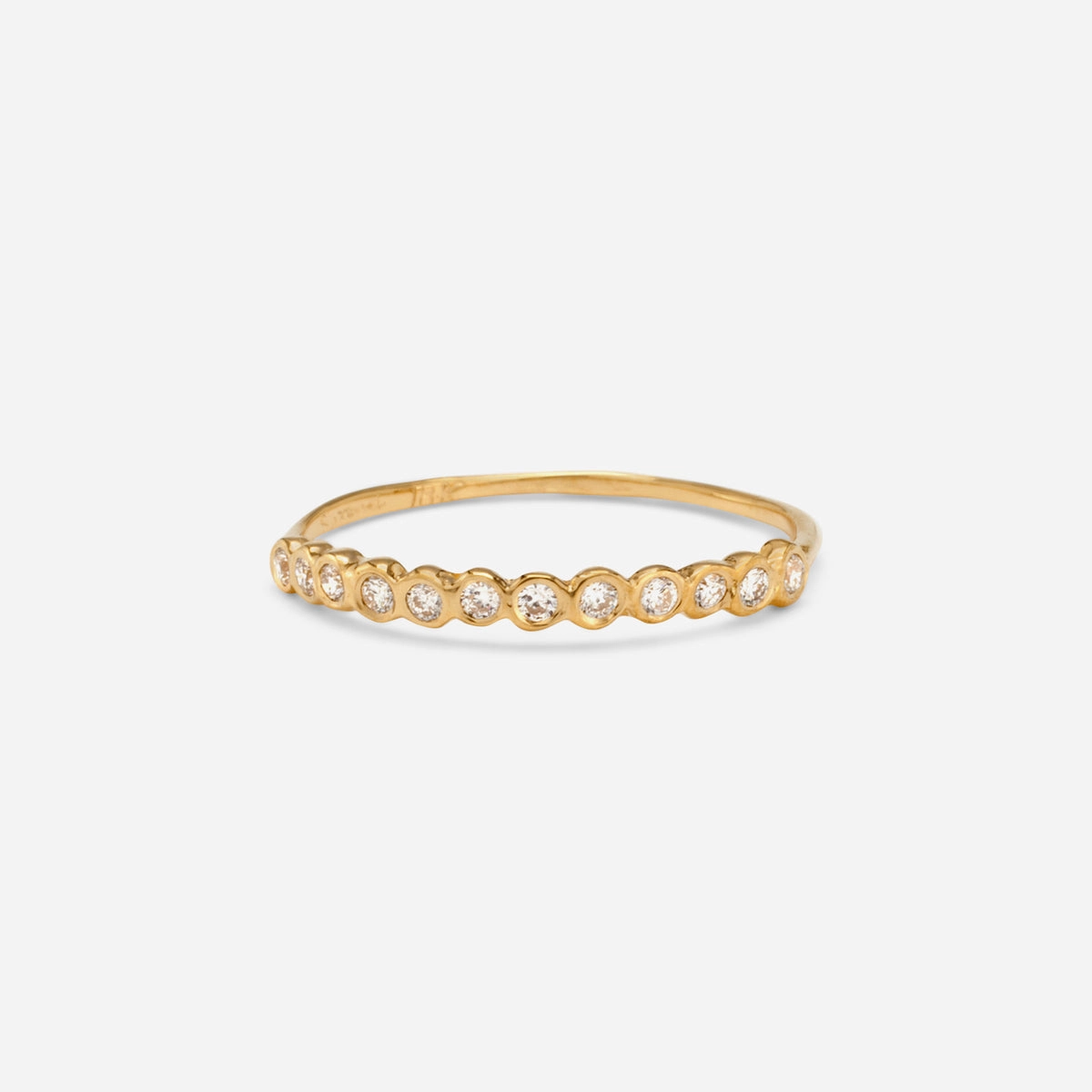 Small White Diamond Circle Half Eternity Band | R1104W
