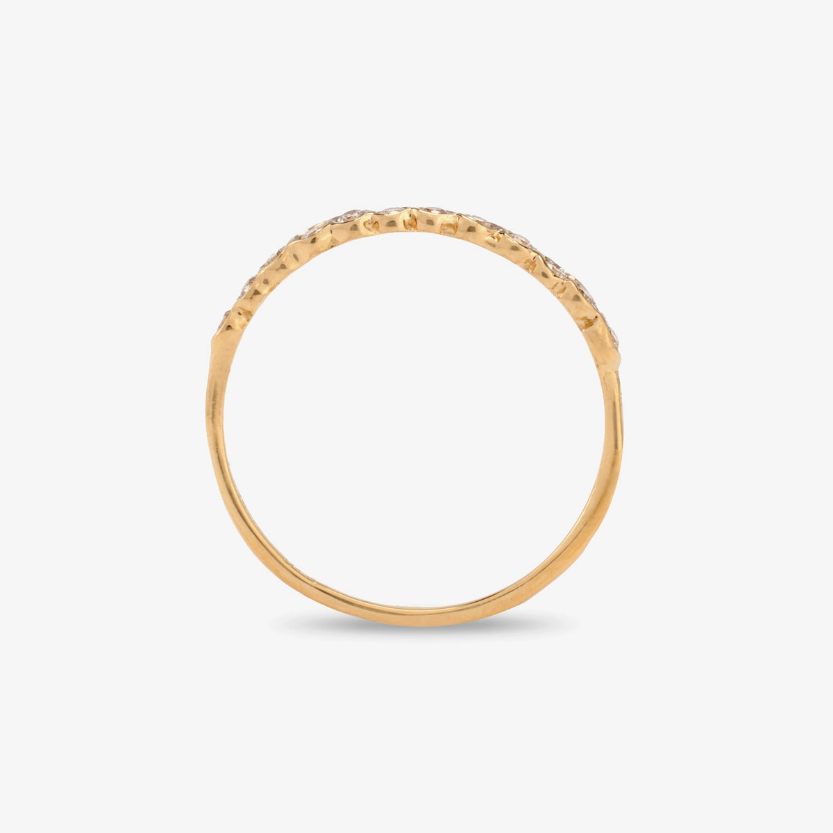 Small White Diamond Circle Half Eternity Band | R1104W