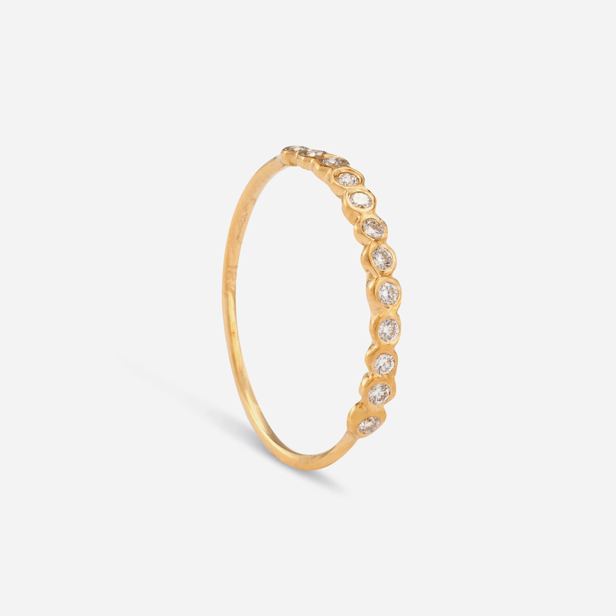 Small White Diamond Circle Half Eternity Band | R1104W