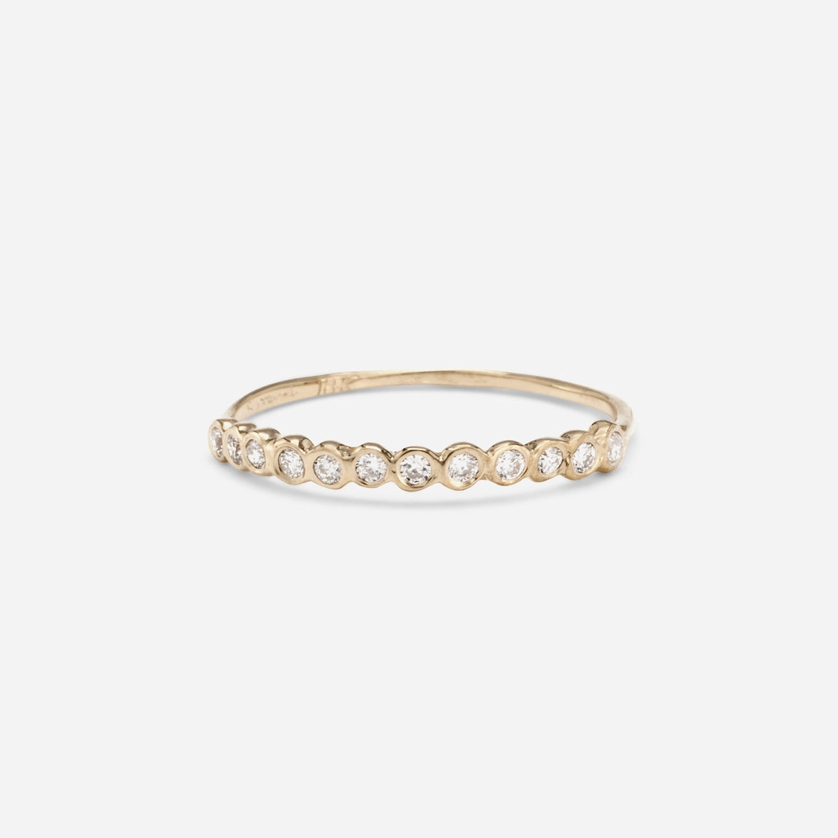 Small White Diamond Circle Half Eternity Band | R1104W