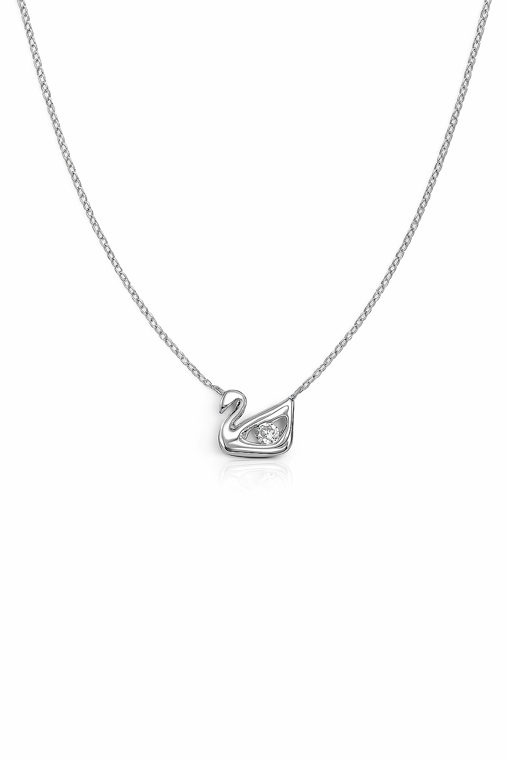 Swan Moissanite Necklace in 925 Sterling Silver