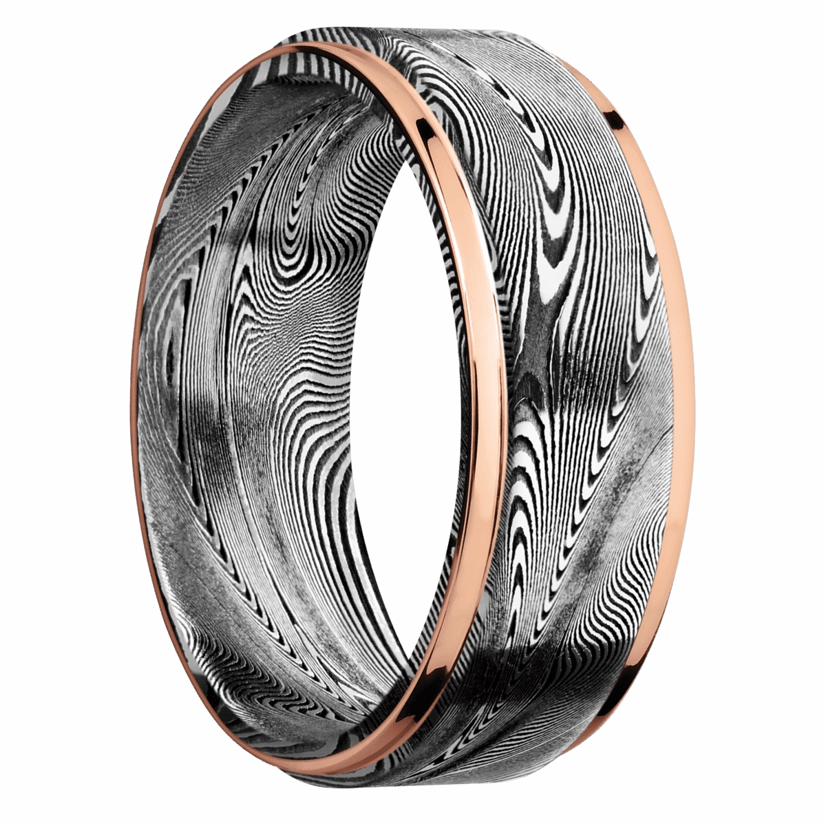 Tightweave with Acid Finish and 14K Rose Gold Inlay