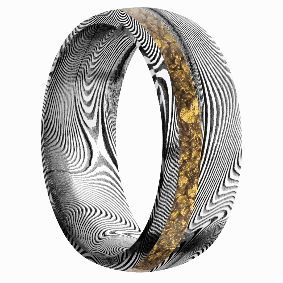 Tightweave with Acid Finish and Alaskan Gold Nugget Inlay