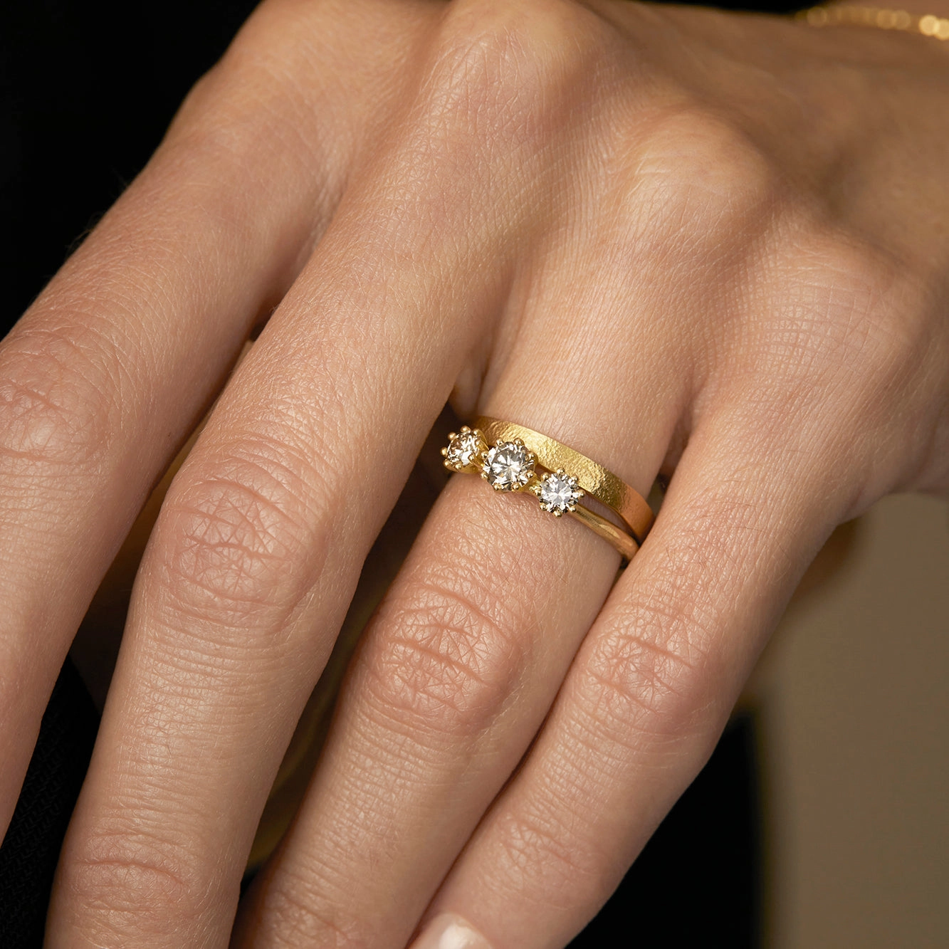 Triple Brown Diamond Blooming Ring | R19001BR
