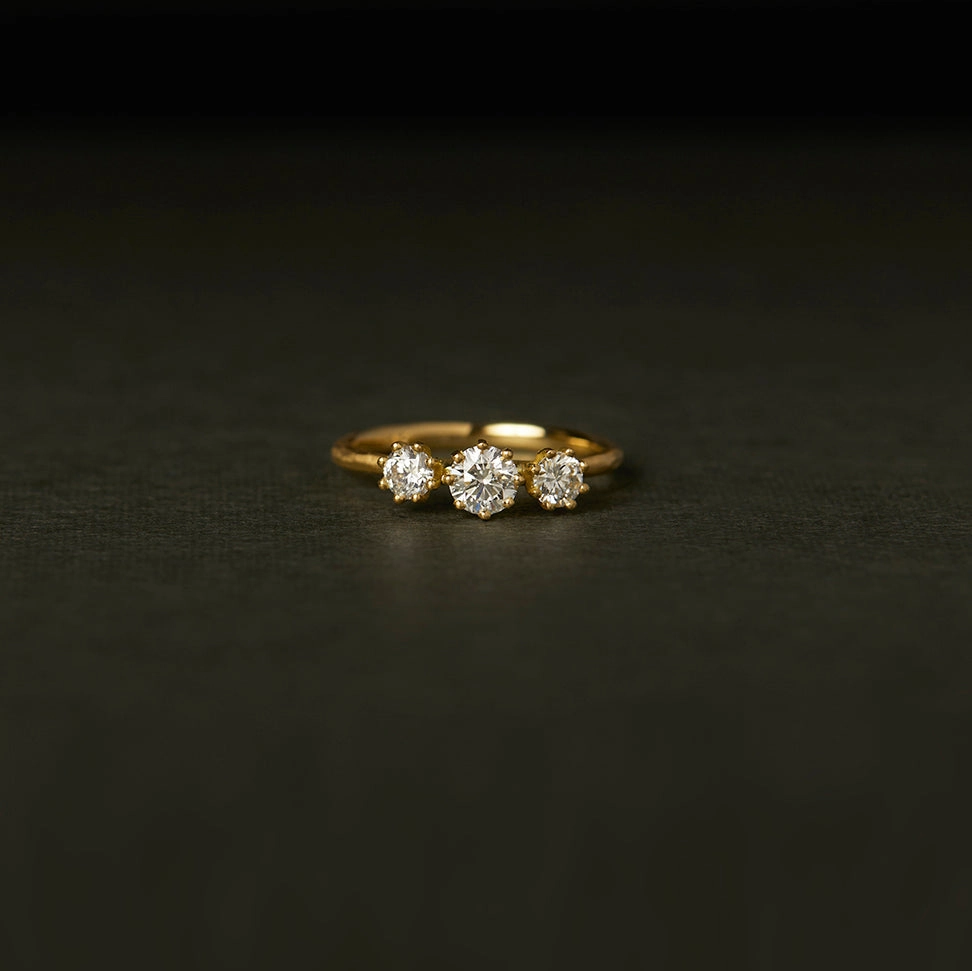 Triple White Diamond Blooming Ring | R19001W