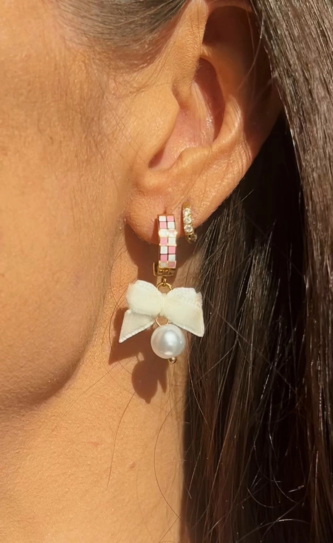 Velvet Bow Pearl Charm